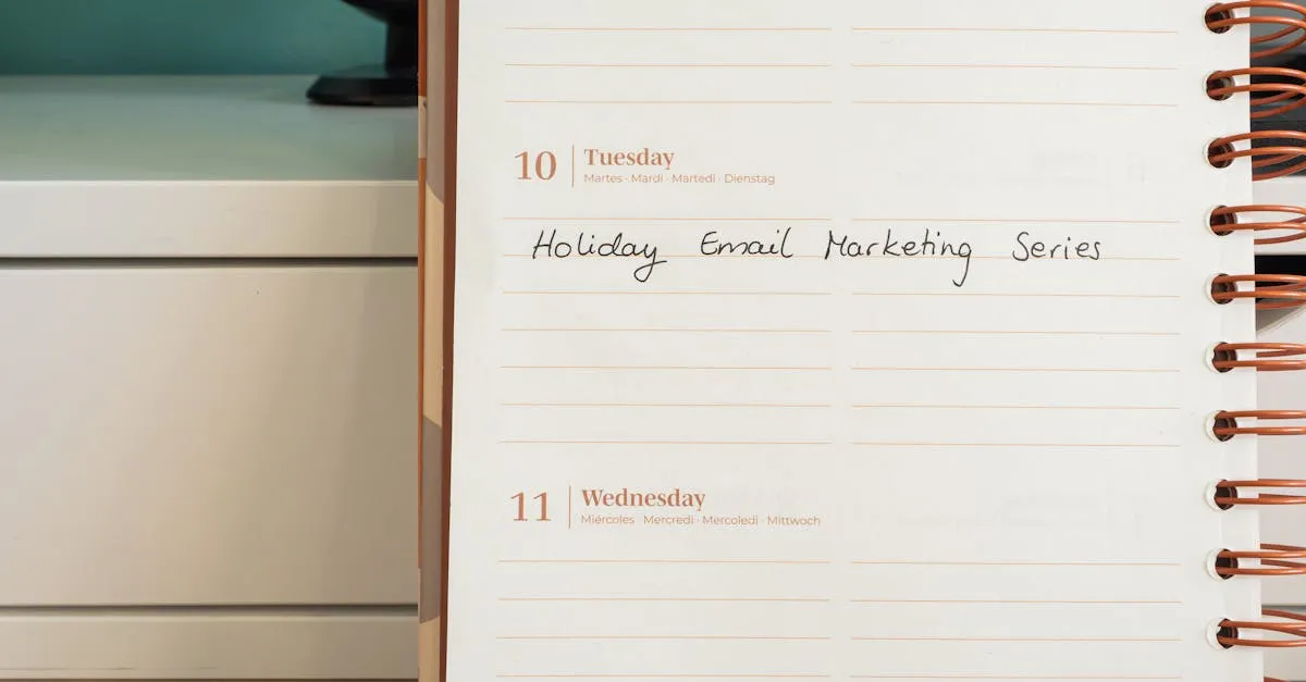 Email sequence timeline showing nurture emails over 5 days