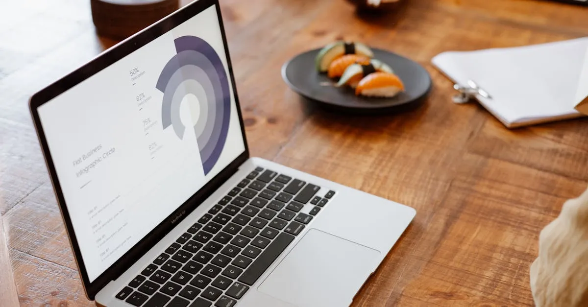 Clean slide presentation on a laptop screen