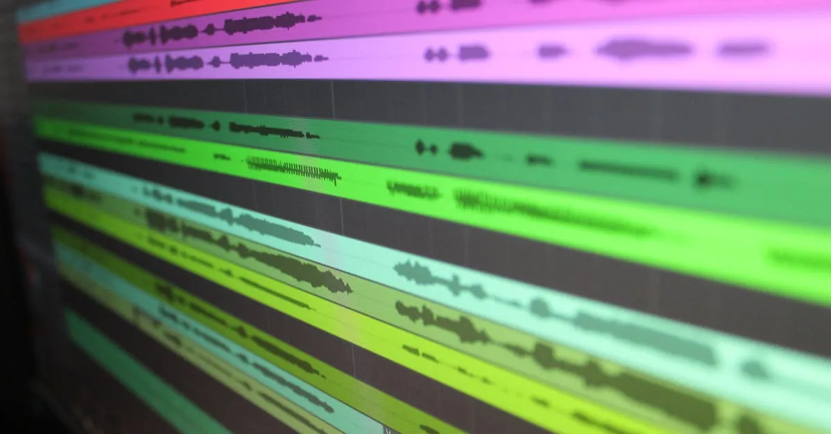 Audio editing software showing waveform cuts