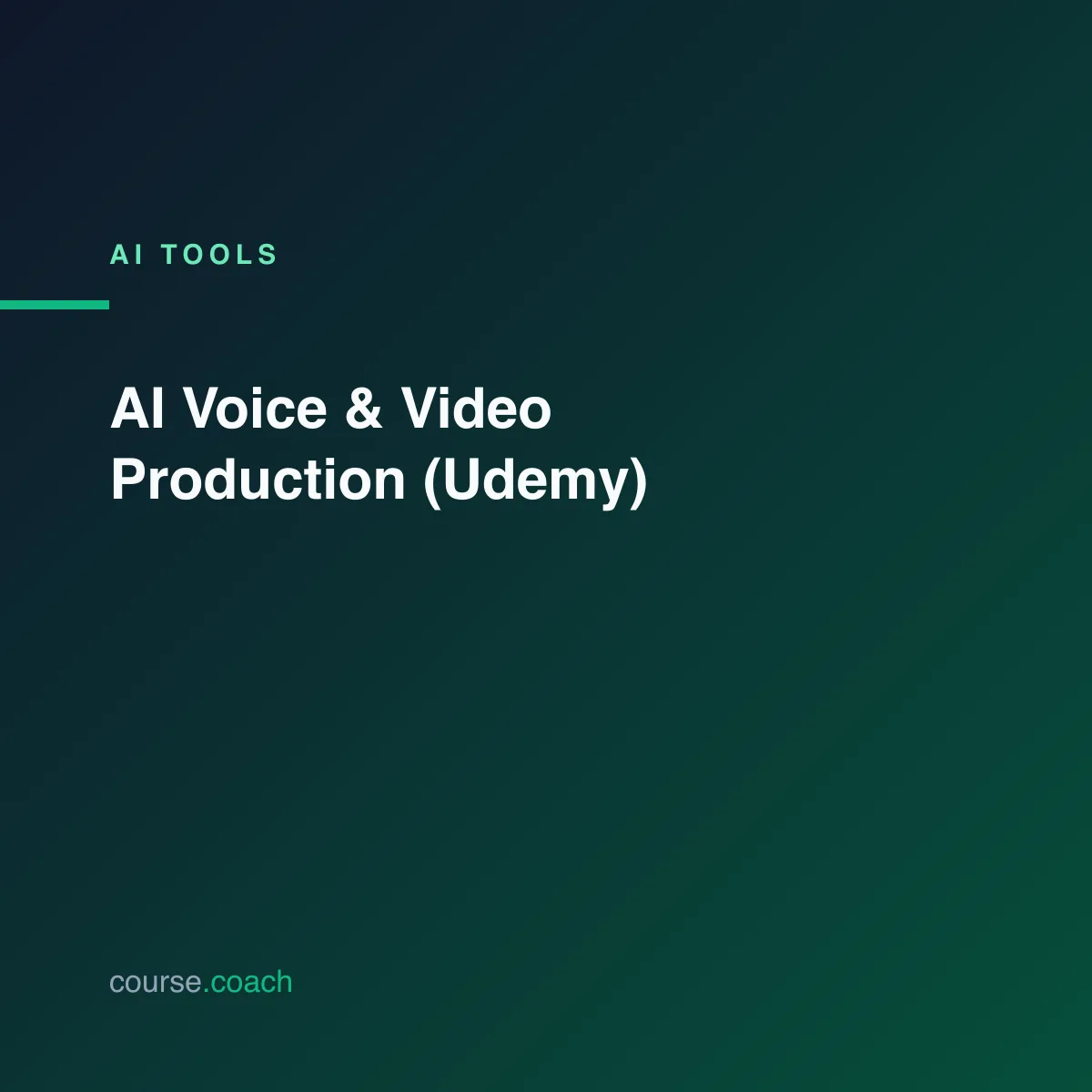 AI Voice & Video Production (Udemy)