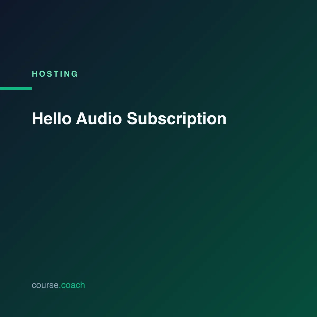 Hello Audio Subscription